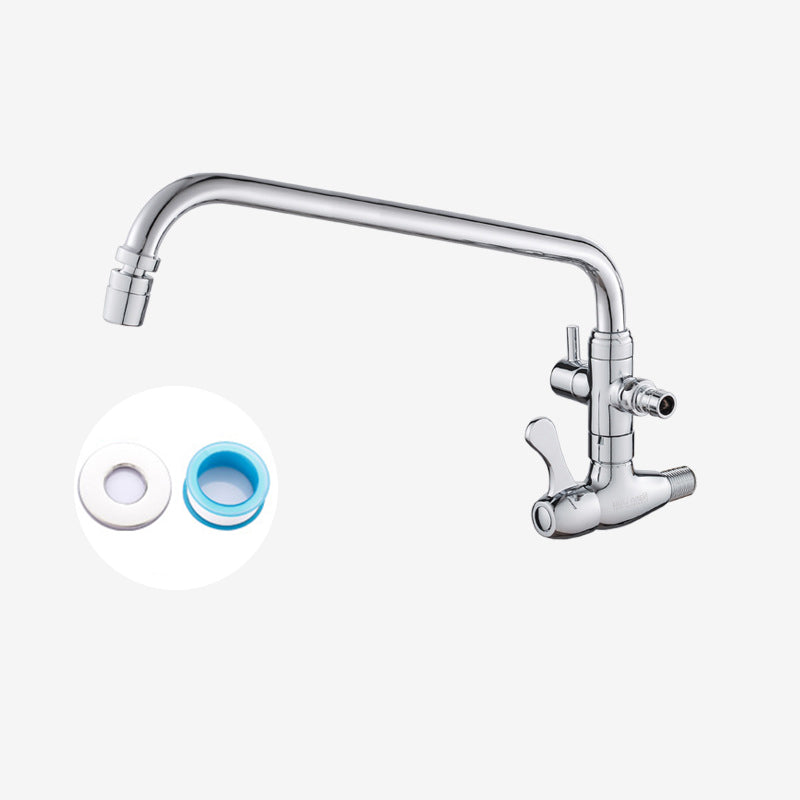 Modern Faucets 2-Handle and 1-Hole Copper Wall Mounted Pot Filler Faucet 8.7" Clearhalo 'Home Improvement' 'home_improvement' 'home_improvement_kitchen_faucets' 'Kitchen Faucets' 'Kitchen Remodel & Kitchen Fixtures' 'Kitchen Sinks & Faucet Components' 'kitchen_faucets' 6239050