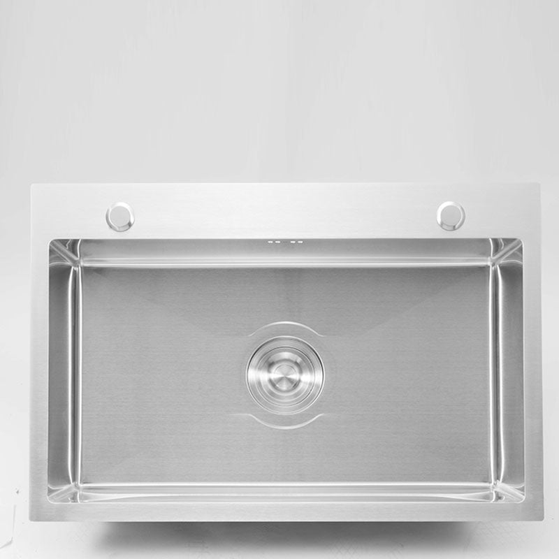 Modern Kitchen Sink Stainless Steel with Basket Strainer and Drain Assembly Sink Clearhalo 'Home Improvement' 'home_improvement' 'home_improvement_kitchen_sinks' 'Kitchen Remodel & Kitchen Fixtures' 'Kitchen Sinks & Faucet Components' 'Kitchen Sinks' 'kitchen_sinks' 6239124