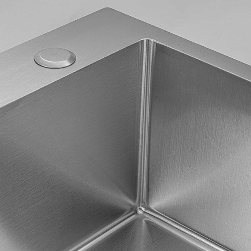 Modern Kitchen Sink Stainless Steel with Basket Strainer and Drain Assembly Sink Clearhalo 'Home Improvement' 'home_improvement' 'home_improvement_kitchen_sinks' 'Kitchen Remodel & Kitchen Fixtures' 'Kitchen Sinks & Faucet Components' 'Kitchen Sinks' 'kitchen_sinks' 6239129