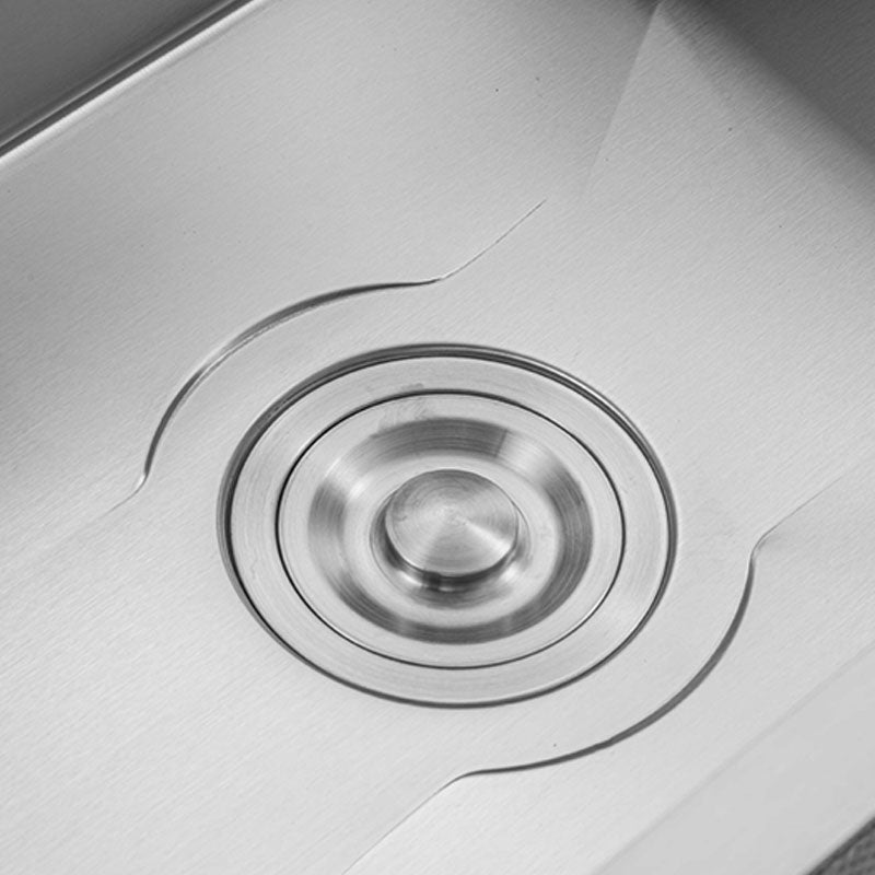 Modern Kitchen Sink Stainless Steel with Basket Strainer and Drain Assembly Sink Clearhalo 'Home Improvement' 'home_improvement' 'home_improvement_kitchen_sinks' 'Kitchen Remodel & Kitchen Fixtures' 'Kitchen Sinks & Faucet Components' 'Kitchen Sinks' 'kitchen_sinks' 6239130