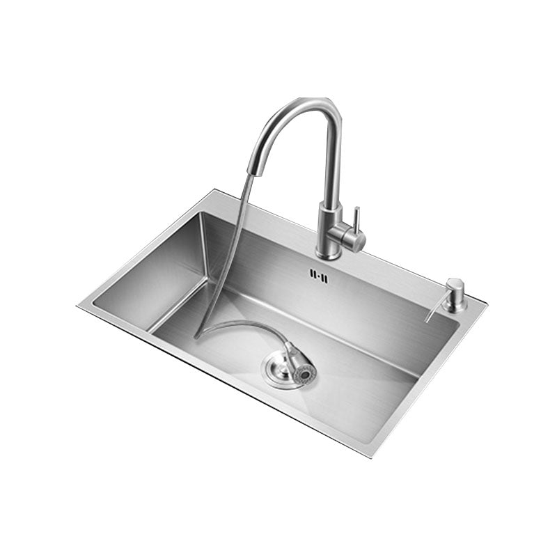 Classic Kitchen Sink Stainless Steel Friction Resistant Kitchen Sink with Drain Assembly Clearhalo 'Home Improvement' 'home_improvement' 'home_improvement_kitchen_sinks' 'Kitchen Remodel & Kitchen Fixtures' 'Kitchen Sinks & Faucet Components' 'Kitchen Sinks' 'kitchen_sinks' 6239141