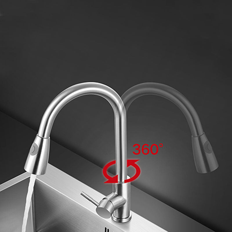 Classic Kitchen Sink Stainless Steel Friction Resistant Kitchen Sink with Drain Assembly Clearhalo 'Home Improvement' 'home_improvement' 'home_improvement_kitchen_sinks' 'Kitchen Remodel & Kitchen Fixtures' 'Kitchen Sinks & Faucet Components' 'Kitchen Sinks' 'kitchen_sinks' 6239146