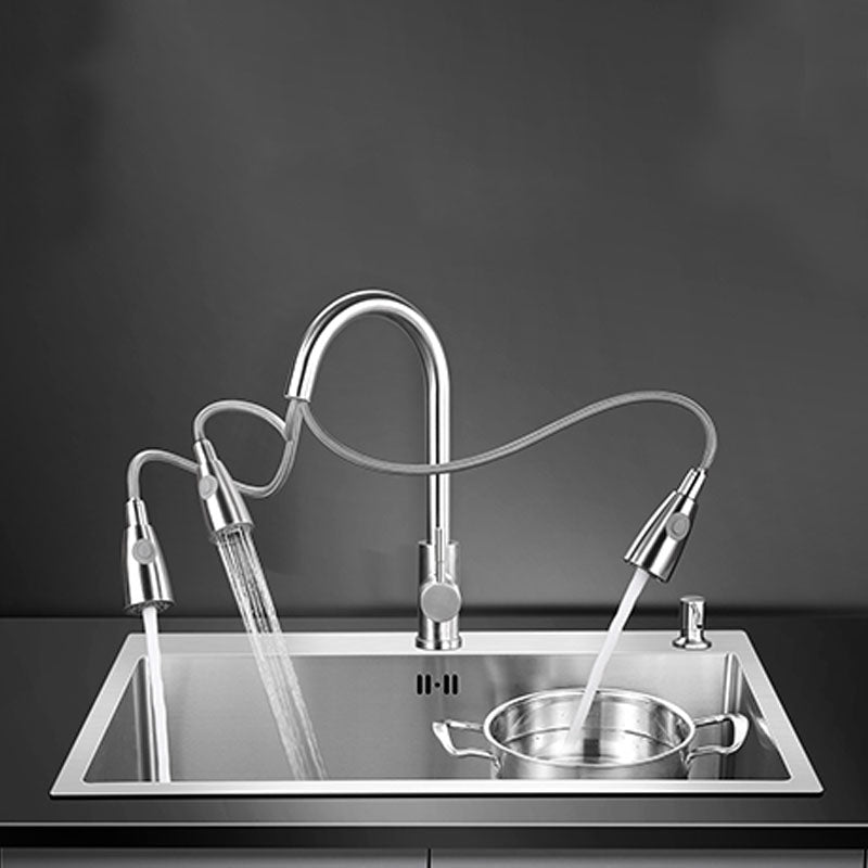 Classic Kitchen Sink Stainless Steel Friction Resistant Kitchen Sink with Drain Assembly Clearhalo 'Home Improvement' 'home_improvement' 'home_improvement_kitchen_sinks' 'Kitchen Remodel & Kitchen Fixtures' 'Kitchen Sinks & Faucet Components' 'Kitchen Sinks' 'kitchen_sinks' 6239148