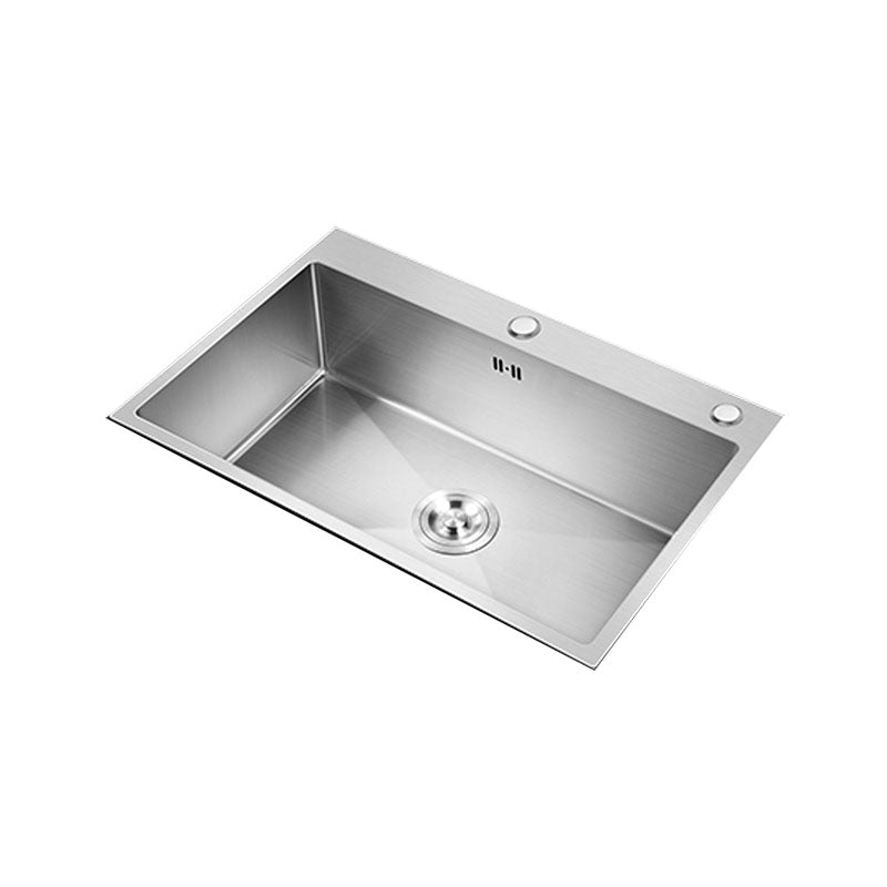 Classic Kitchen Sink Stainless Steel Friction Resistant Kitchen Sink with Drain Assembly Clearhalo 'Home Improvement' 'home_improvement' 'home_improvement_kitchen_sinks' 'Kitchen Remodel & Kitchen Fixtures' 'Kitchen Sinks & Faucet Components' 'Kitchen Sinks' 'kitchen_sinks' 6239170