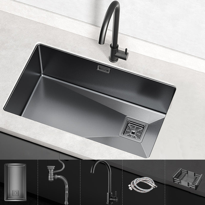Classic Style Kitchen Sink Stainless Steel Corrosion Resistant Kitchen Sink Sink with Faucet Round Faucet Clearhalo 'Home Improvement' 'home_improvement' 'home_improvement_kitchen_sinks' 'Kitchen Remodel & Kitchen Fixtures' 'Kitchen Sinks & Faucet Components' 'Kitchen Sinks' 'kitchen_sinks' 6239219