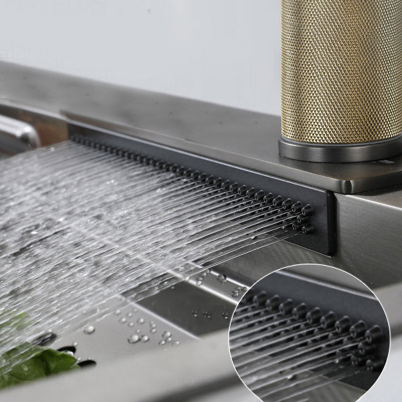 Contemporary Kitchen Sink Stainless Steel Friction Resistant Kitchen Sink with Faucet Clearhalo 'Home Improvement' 'home_improvement' 'home_improvement_kitchen_sinks' 'Kitchen Remodel & Kitchen Fixtures' 'Kitchen Sinks & Faucet Components' 'Kitchen Sinks' 'kitchen_sinks' 6239243