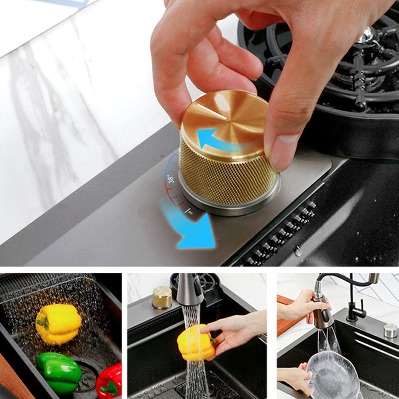 Contemporary Kitchen Sink Stainless Steel Friction Resistant Kitchen Sink with Faucet Clearhalo 'Home Improvement' 'home_improvement' 'home_improvement_kitchen_sinks' 'Kitchen Remodel & Kitchen Fixtures' 'Kitchen Sinks & Faucet Components' 'Kitchen Sinks' 'kitchen_sinks' 6239248