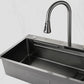 Contemporary Kitchen Sink Stainless Steel Friction Resistant Kitchen Sink with Faucet Clearhalo 'Home Improvement' 'home_improvement' 'home_improvement_kitchen_sinks' 'Kitchen Remodel & Kitchen Fixtures' 'Kitchen Sinks & Faucet Components' 'Kitchen Sinks' 'kitchen_sinks' 6239261