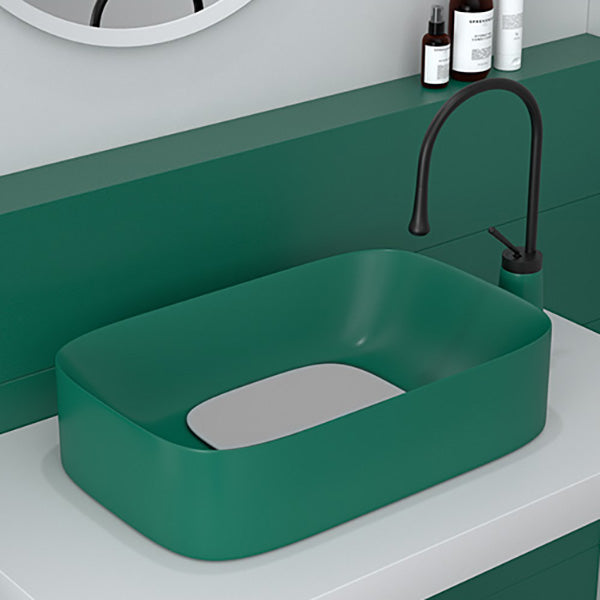 Modern Bathroom Sink Pop-Up Drain Porcelain Solid Color Sink (Faucet Not Included) Clearhalo 'Bathroom Remodel & Bathroom Fixtures' 'Bathroom Sinks & Faucet Components' 'Bathroom Sinks' 'bathroom_sink' 'Home Improvement' 'home_improvement' 'home_improvement_bathroom_sink' 6239291