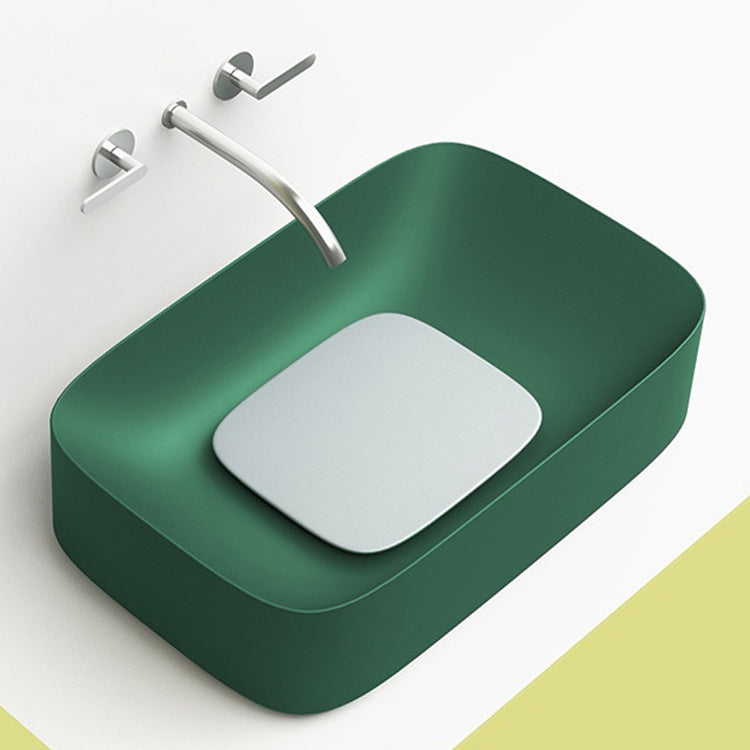 Modern Bathroom Sink Pop-Up Drain Porcelain Solid Color Sink (Faucet Not Included) Clearhalo 'Bathroom Remodel & Bathroom Fixtures' 'Bathroom Sinks & Faucet Components' 'Bathroom Sinks' 'bathroom_sink' 'Home Improvement' 'home_improvement' 'home_improvement_bathroom_sink' 6239297