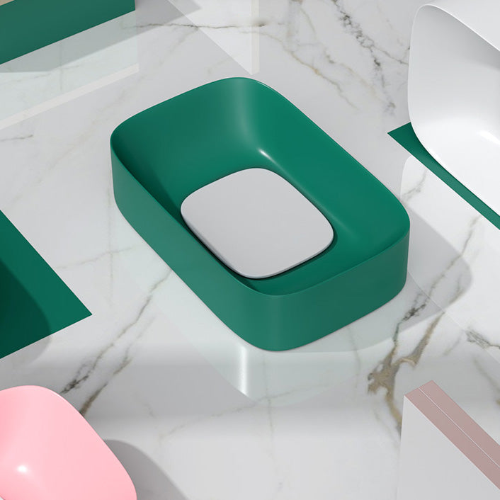 Modern Bathroom Sink Pop-Up Drain Porcelain Solid Color Sink (Faucet Not Included) Clearhalo 'Bathroom Remodel & Bathroom Fixtures' 'Bathroom Sinks & Faucet Components' 'Bathroom Sinks' 'bathroom_sink' 'Home Improvement' 'home_improvement' 'home_improvement_bathroom_sink' 6239304