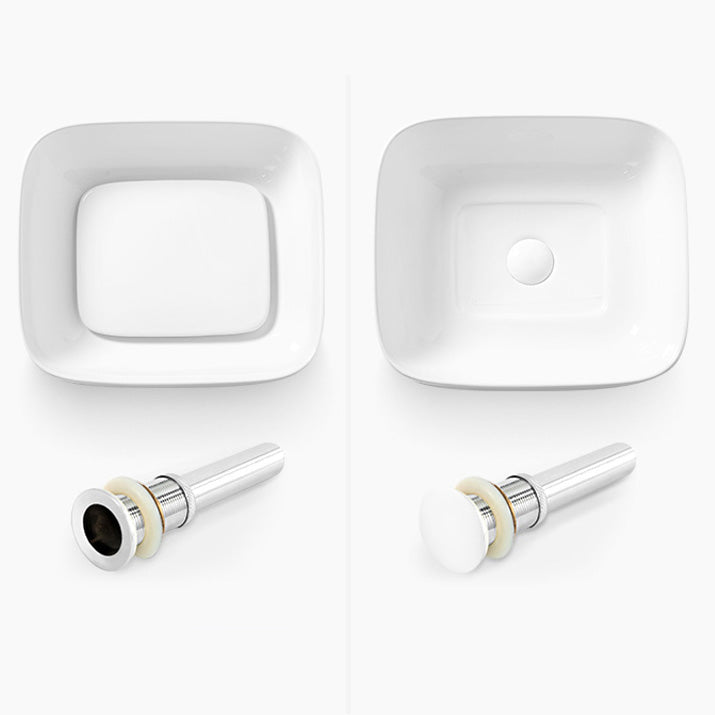 Modern Bathroom Sink Pop-Up Drain Porcelain Solid Color Sink (Faucet Not Included) Clearhalo 'Bathroom Remodel & Bathroom Fixtures' 'Bathroom Sinks & Faucet Components' 'Bathroom Sinks' 'bathroom_sink' 'Home Improvement' 'home_improvement' 'home_improvement_bathroom_sink' 6239305