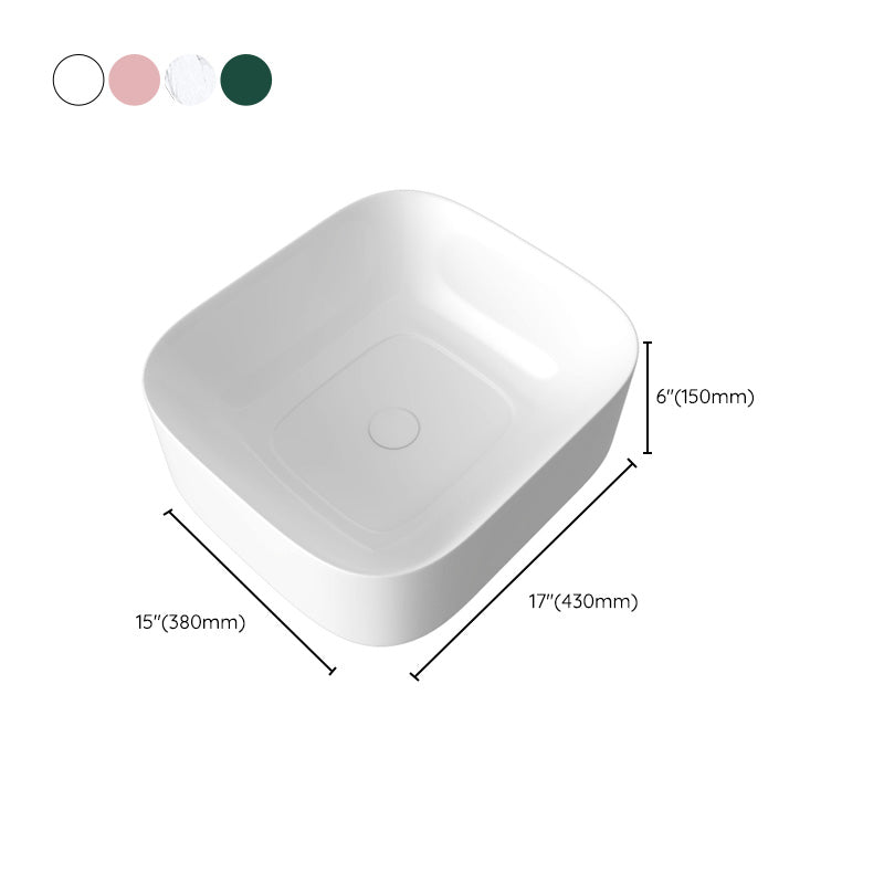 Modern Bathroom Sink Pop-Up Drain Porcelain Solid Color Sink (Faucet Not Included) Clearhalo 'Bathroom Remodel & Bathroom Fixtures' 'Bathroom Sinks & Faucet Components' 'Bathroom Sinks' 'bathroom_sink' 'Home Improvement' 'home_improvement' 'home_improvement_bathroom_sink' 6239313