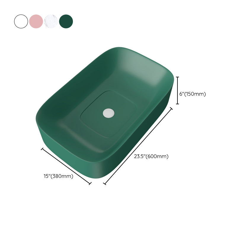 Modern Bathroom Sink Pop-Up Drain Porcelain Solid Color Sink (Faucet Not Included) Clearhalo 'Bathroom Remodel & Bathroom Fixtures' 'Bathroom Sinks & Faucet Components' 'Bathroom Sinks' 'bathroom_sink' 'Home Improvement' 'home_improvement' 'home_improvement_bathroom_sink' 6239315