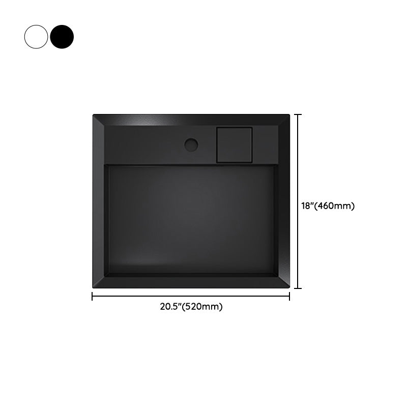 Modern Bathroom Sink Pop-Up Drain Porcelain Solid Color Rectangular Vessel Clearhalo 'Bathroom Remodel & Bathroom Fixtures' 'Bathroom Sinks & Faucet Components' 'Bathroom Sinks' 'bathroom_sink' 'Home Improvement' 'home_improvement' 'home_improvement_bathroom_sink' 6239344