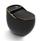 Modern Siphon Jet Toilet Bowl Round Flush Toilet with Seat for Bathroom Black Gold Clearhalo 'Bathroom Remodel & Bathroom Fixtures' 'Home Improvement' 'home_improvement' 'home_improvement_toilets' 'Toilets & Bidets' 'Toilets' 6242248