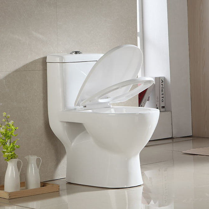 Modern Siphon Jet Toilet Floor Mount Urine Toilet with Toilet Seat Clearhalo 'Bathroom Remodel & Bathroom Fixtures' 'Home Improvement' 'home_improvement' 'home_improvement_toilets' 'Toilets & Bidets' 'Toilets' 6242382