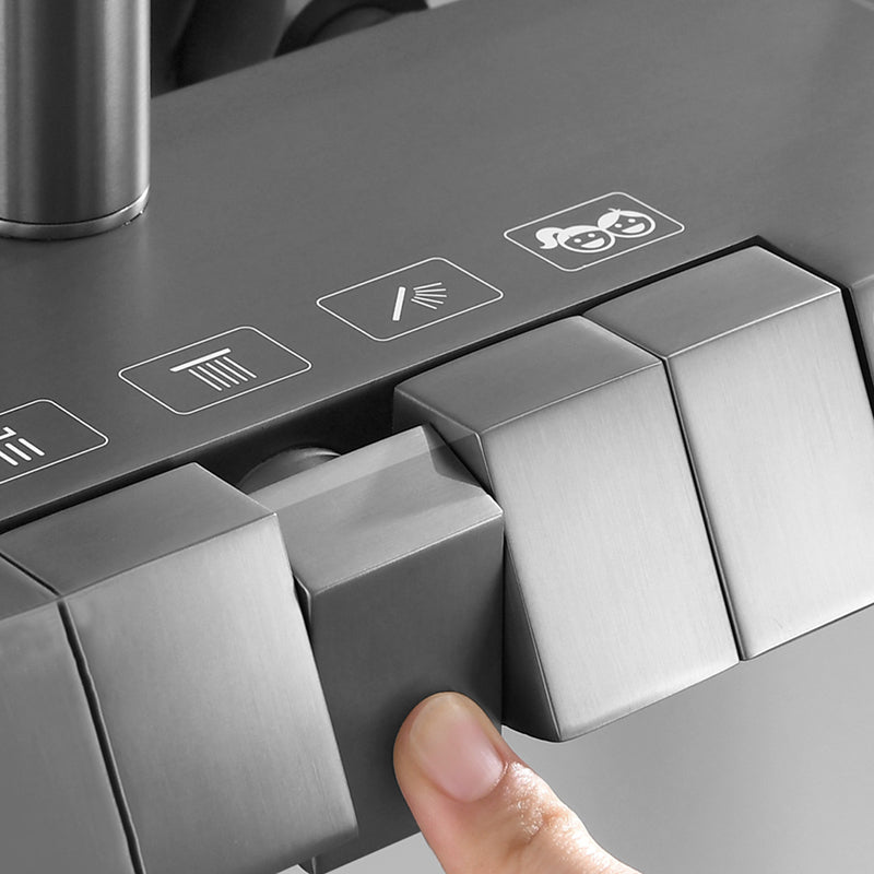 Contemporary Shower System Dual Shower Head Slide Bar Thermostatic Wall Mounted Shower Set Clearhalo 'Bathroom Remodel & Bathroom Fixtures' 'Home Improvement' 'home_improvement' 'home_improvement_shower_faucets' 'Shower Faucets & Systems' 'shower_faucets' 'Showers & Bathtubs Plumbing' 'Showers & Bathtubs' 6246047