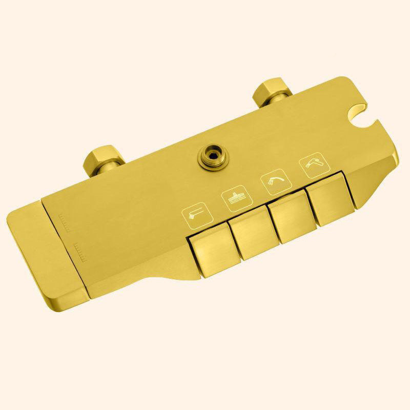 Modern Pressure Balanced Diverter Valve Shower Faucet Square Shower System on Wall Clearhalo 'Bathroom Remodel & Bathroom Fixtures' 'Home Improvement' 'home_improvement' 'home_improvement_shower_faucets' 'Shower Faucets & Systems' 'shower_faucets' 'Showers & Bathtubs Plumbing' 'Showers & Bathtubs' 6246082