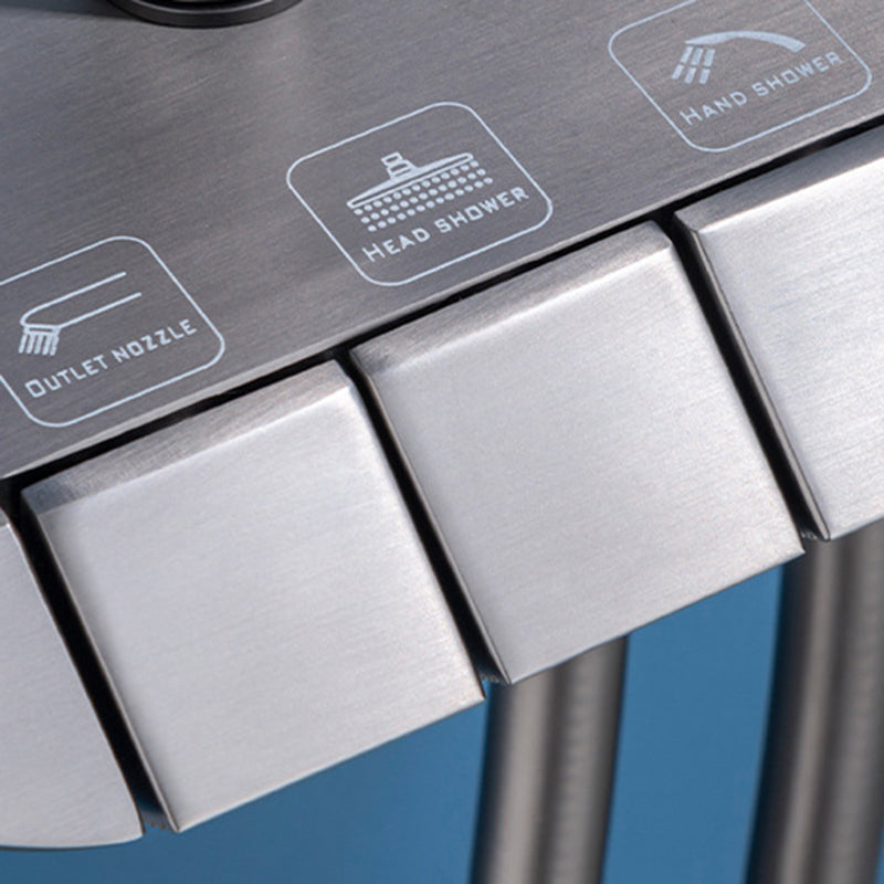 Modern Pressure Balanced Diverter Valve Shower Faucet Square Shower System on Wall Clearhalo 'Bathroom Remodel & Bathroom Fixtures' 'Home Improvement' 'home_improvement' 'home_improvement_shower_faucets' 'Shower Faucets & Systems' 'shower_faucets' 'Showers & Bathtubs Plumbing' 'Showers & Bathtubs' 6246095