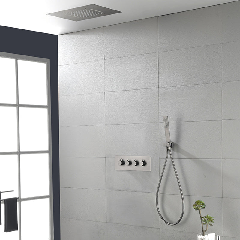 Ceiling Mounted Square Metal Shower Faucet Massage Shower System Clearhalo 'Bathroom Remodel & Bathroom Fixtures' 'Home Improvement' 'home_improvement' 'home_improvement_shower_faucets' 'Shower Faucets & Systems' 'shower_faucets' 'Showers & Bathtubs Plumbing' 'Showers & Bathtubs' 6246169