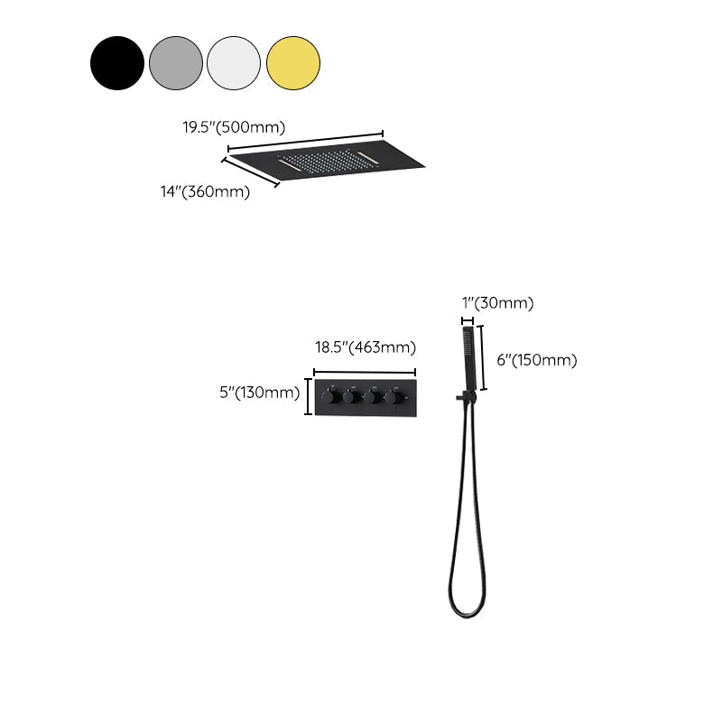 Ceiling Mounted Square Metal Shower Faucet Massage Shower System Clearhalo 'Bathroom Remodel & Bathroom Fixtures' 'Home Improvement' 'home_improvement' 'home_improvement_shower_faucets' 'Shower Faucets & Systems' 'shower_faucets' 'Showers & Bathtubs Plumbing' 'Showers & Bathtubs' 6246188