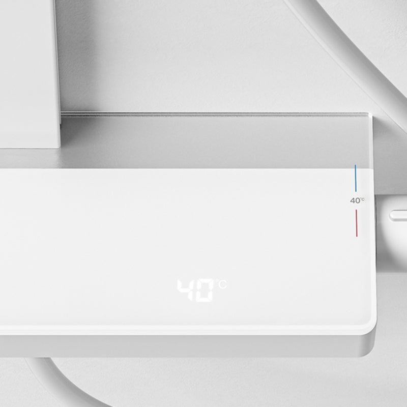 Valve Included Shower System Metal Square Shower Faucet in White Rain Shower Head Clearhalo 'Bathroom Remodel & Bathroom Fixtures' 'Home Improvement' 'home_improvement' 'home_improvement_shower_faucets' 'Shower Faucets & Systems' 'shower_faucets' 'Showers & Bathtubs Plumbing' 'Showers & Bathtubs' 6246209