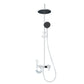 White Round Metal Shower Faucet Valve Included Shower Head Shower on Wall Clearhalo 'Bathroom Remodel & Bathroom Fixtures' 'Home Improvement' 'home_improvement' 'home_improvement_shower_faucets' 'Shower Faucets & Systems' 'shower_faucets' 'Showers & Bathtubs Plumbing' 'Showers & Bathtubs' 6246269
