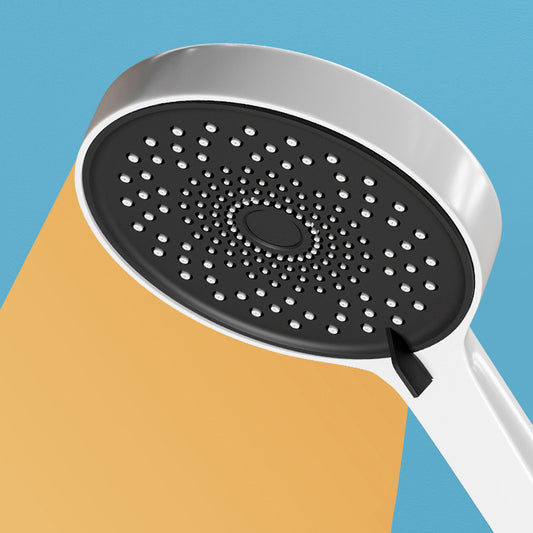 White Round Metal Shower Faucet Valve Included Shower Head Shower on Wall Clearhalo 'Bathroom Remodel & Bathroom Fixtures' 'Home Improvement' 'home_improvement' 'home_improvement_shower_faucets' 'Shower Faucets & Systems' 'shower_faucets' 'Showers & Bathtubs Plumbing' 'Showers & Bathtubs' 6246274