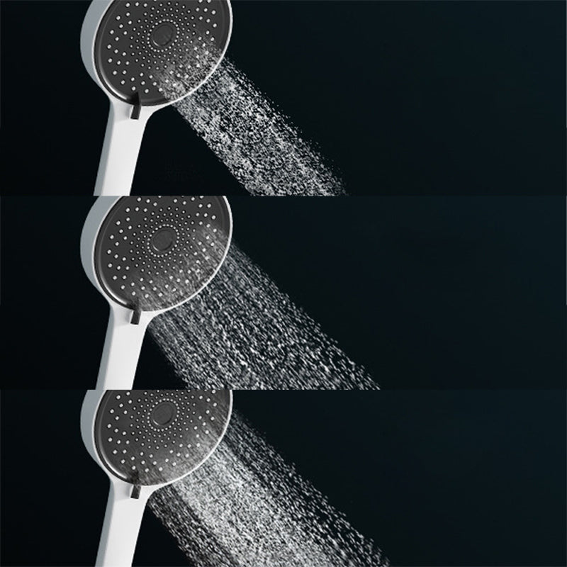 White Round Metal Shower Faucet Valve Included Shower Head Shower on Wall Clearhalo 'Bathroom Remodel & Bathroom Fixtures' 'Home Improvement' 'home_improvement' 'home_improvement_shower_faucets' 'Shower Faucets & Systems' 'shower_faucets' 'Showers & Bathtubs Plumbing' 'Showers & Bathtubs' 6246285