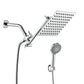 Wall Mounted Adjustable Shower Head Modern Square Metal Shower Clearhalo 'Bathroom Remodel & Bathroom Fixtures' 'Home Improvement' 'home_improvement' 'home_improvement_shower_heads' 'Shower Heads' 'shower_heads' 'Showers & Bathtubs Plumbing' 'Showers & Bathtubs' 6246805