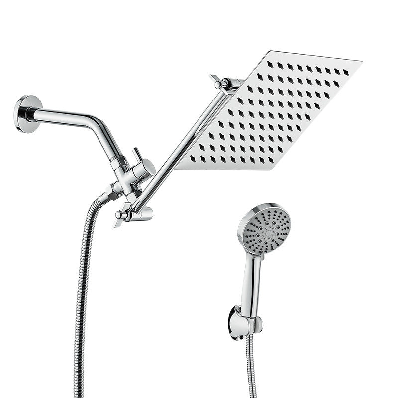 Wall Mounted Adjustable Shower Head Modern Square Metal Shower Clearhalo 'Bathroom Remodel & Bathroom Fixtures' 'Home Improvement' 'home_improvement' 'home_improvement_shower_heads' 'Shower Heads' 'shower_heads' 'Showers & Bathtubs Plumbing' 'Showers & Bathtubs' 6246805