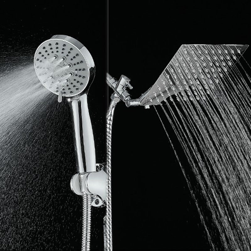 Wall Mounted Adjustable Shower Head Modern Square Metal Shower Clearhalo 'Bathroom Remodel & Bathroom Fixtures' 'Home Improvement' 'home_improvement' 'home_improvement_shower_heads' 'Shower Heads' 'shower_heads' 'Showers & Bathtubs Plumbing' 'Showers & Bathtubs' 6246806