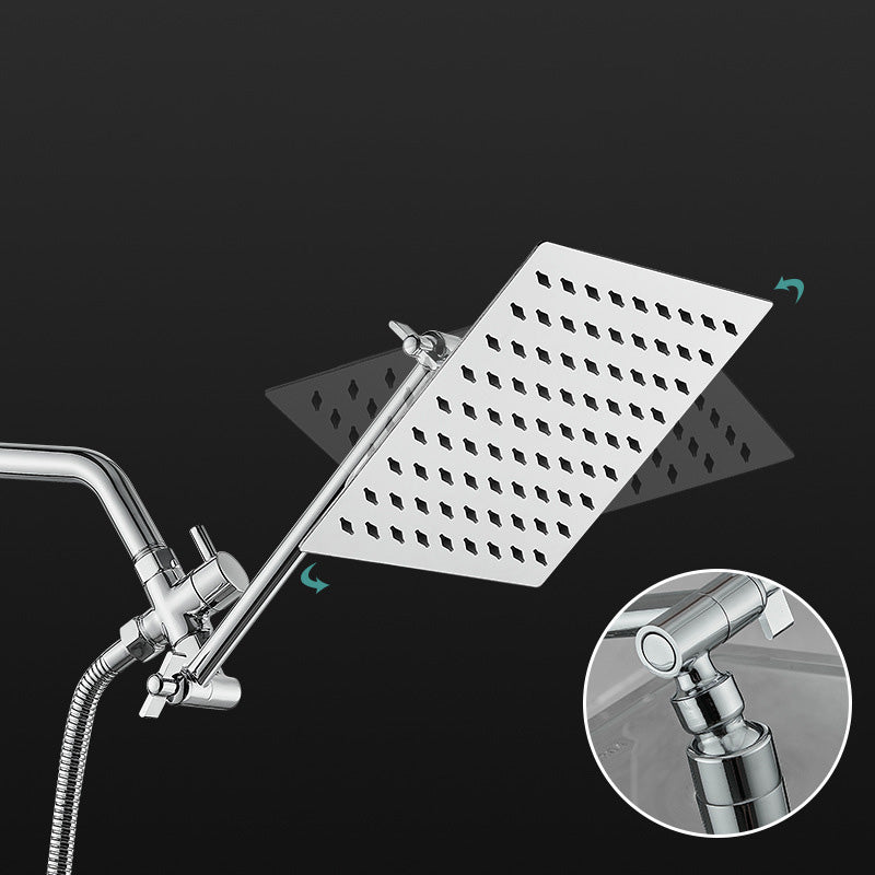 Wall Mounted Adjustable Shower Head Modern Square Metal Shower Clearhalo 'Bathroom Remodel & Bathroom Fixtures' 'Home Improvement' 'home_improvement' 'home_improvement_shower_heads' 'Shower Heads' 'shower_heads' 'Showers & Bathtubs Plumbing' 'Showers & Bathtubs' 6246807