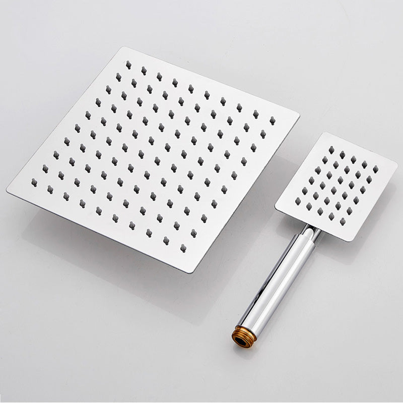 Square Metal Dual Shower Heads Modern Shower with Shower Hose Clearhalo 'Bathroom Remodel & Bathroom Fixtures' 'Home Improvement' 'home_improvement' 'home_improvement_shower_heads' 'Shower Heads' 'shower_heads' 'Showers & Bathtubs Plumbing' 'Showers & Bathtubs' 6246824