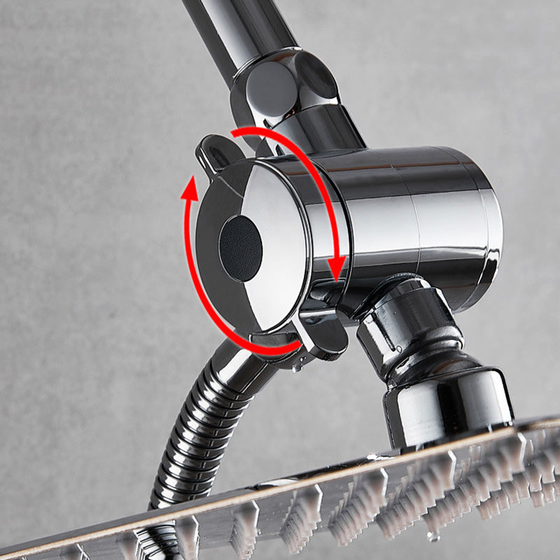 Square Metal Dual Shower Heads Modern Shower with Shower Hose Clearhalo 'Bathroom Remodel & Bathroom Fixtures' 'Home Improvement' 'home_improvement' 'home_improvement_shower_heads' 'Shower Heads' 'shower_heads' 'Showers & Bathtubs Plumbing' 'Showers & Bathtubs' 6246825