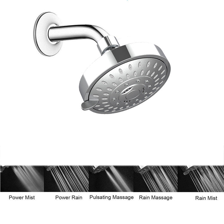 Wall Mounted Metal Shower Head Modern Round Fixed Shower Head Clearhalo 'Bathroom Remodel & Bathroom Fixtures' 'Home Improvement' 'home_improvement' 'home_improvement_shower_heads' 'Shower Heads' 'shower_heads' 'Showers & Bathtubs Plumbing' 'Showers & Bathtubs' 6246873