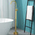 Modern Freestanding Bathtub Faucet Copper Floor Mount Freestanding Bathtub Faucet Gold Round Hand Shower Not Included Clearhalo 'Bathroom Remodel & Bathroom Fixtures' 'Bathtub Faucets' 'bathtub_faucets' 'Home Improvement' 'home_improvement' 'home_improvement_bathtub_faucets' 6248472