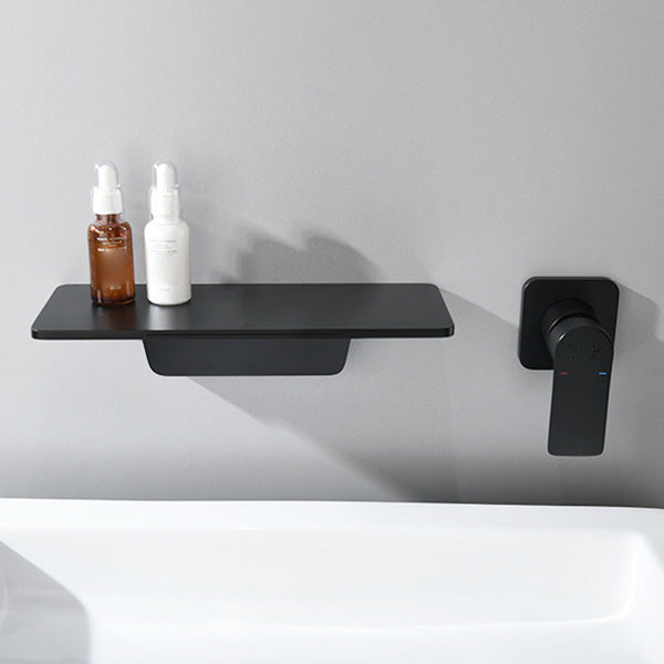Modern Bathroom Faucet Copper Wall Mounted Fixed Bathroom Faucet Black Hand Shower Not Included Clearhalo 'Bathroom Remodel & Bathroom Fixtures' 'Bathtub Faucets' 'bathtub_faucets' 'Home Improvement' 'home_improvement' 'home_improvement_bathtub_faucets' 6248492