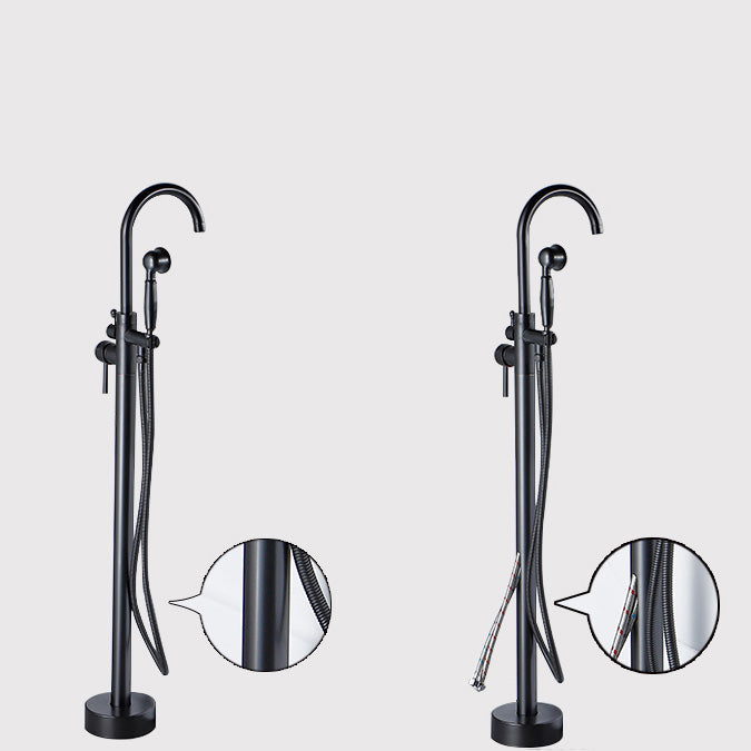 Modern Freestanding Bathtub Faucet Brass One Handle Freestanding Bathtub Faucet Clearhalo 'Bathroom Remodel & Bathroom Fixtures' 'Bathtub Faucets' 'bathtub_faucets' 'Home Improvement' 'home_improvement' 'home_improvement_bathtub_faucets' 6248523