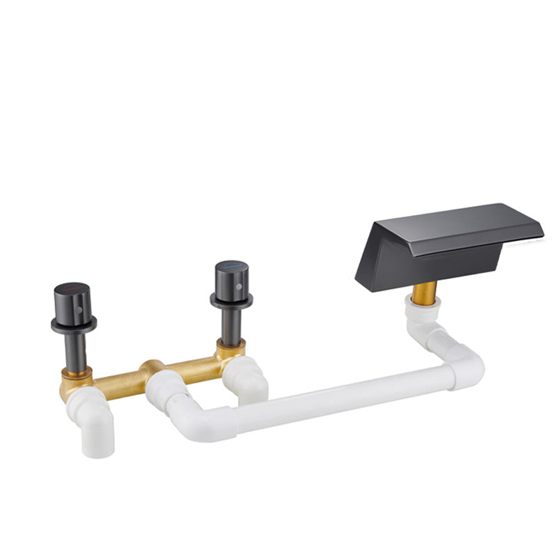 Modern Roman Bathtub Faucet Two Handle Copper Roman Tub Faucet Set Clearhalo 'Bathroom Remodel & Bathroom Fixtures' 'Bathtub Faucets' 'bathtub_faucets' 'Home Improvement' 'home_improvement' 'home_improvement_bathtub_faucets' 6248617