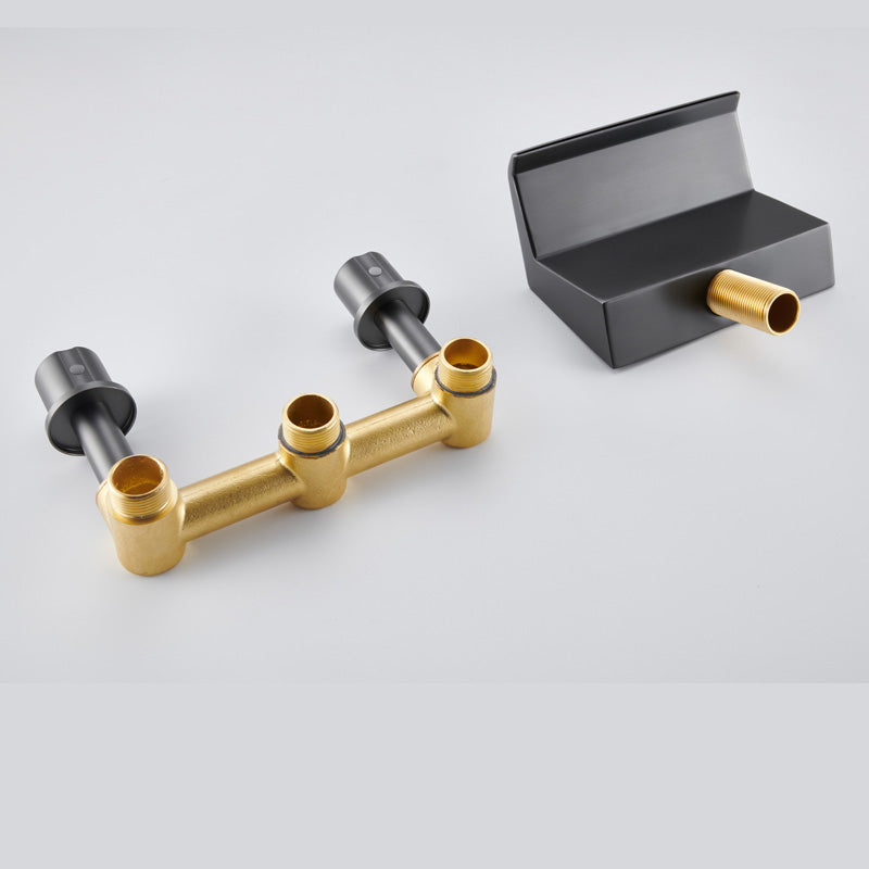 Modern Roman Bathtub Faucet Two Handle Copper Roman Tub Faucet Set Clearhalo 'Bathroom Remodel & Bathroom Fixtures' 'Bathtub Faucets' 'bathtub_faucets' 'Home Improvement' 'home_improvement' 'home_improvement_bathtub_faucets' 6248623