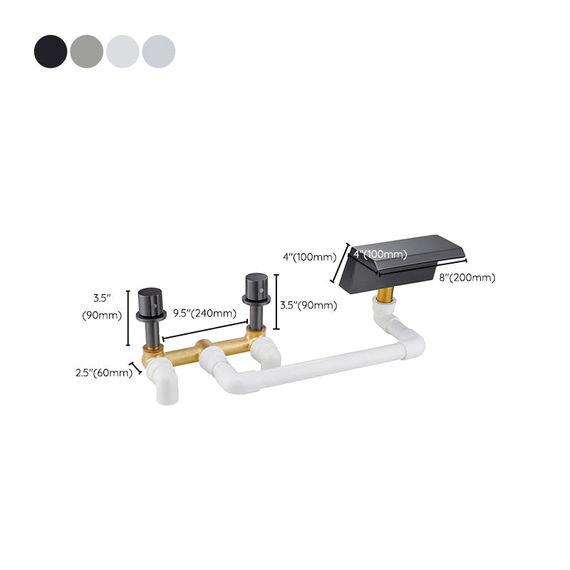 Modern Roman Bathtub Faucet Two Handle Copper Roman Tub Faucet Set Clearhalo 'Bathroom Remodel & Bathroom Fixtures' 'Bathtub Faucets' 'bathtub_faucets' 'Home Improvement' 'home_improvement' 'home_improvement_bathtub_faucets' 6248626