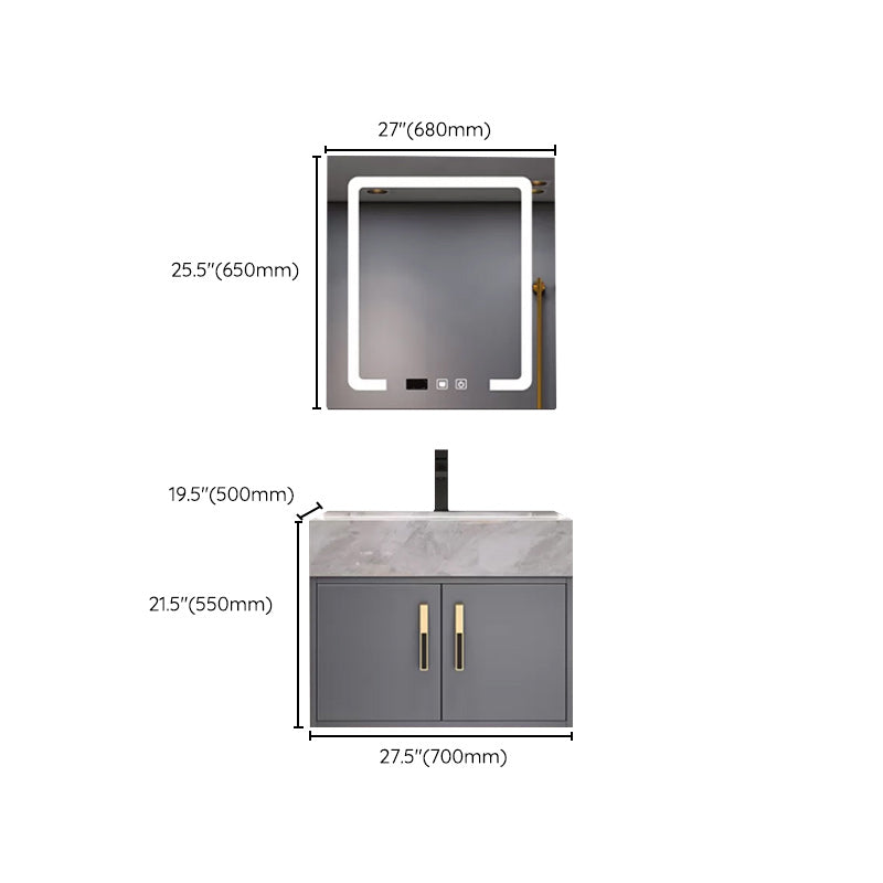 Glam Bathroom Sink Vanity Carrara Marble with Mirror and Standalone Cabinet Vanity Set Clearhalo 'Bathroom Remodel & Bathroom Fixtures' 'Bathroom Vanities' 'bathroom_vanities' 'Home Improvement' 'home_improvement' 'home_improvement_bathroom_vanities' 6249208