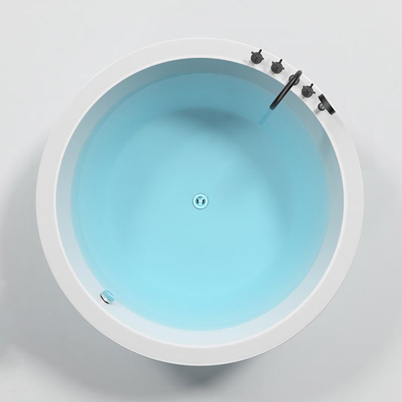 Modern Round Drop-in Bath Tub Acrylic Soaking Bathtub in White Clearhalo 'Bathroom Remodel & Bathroom Fixtures' 'Bathtubs' 'Home Improvement' 'home_improvement' 'home_improvement_bathtubs' 'Showers & Bathtubs' 6250360