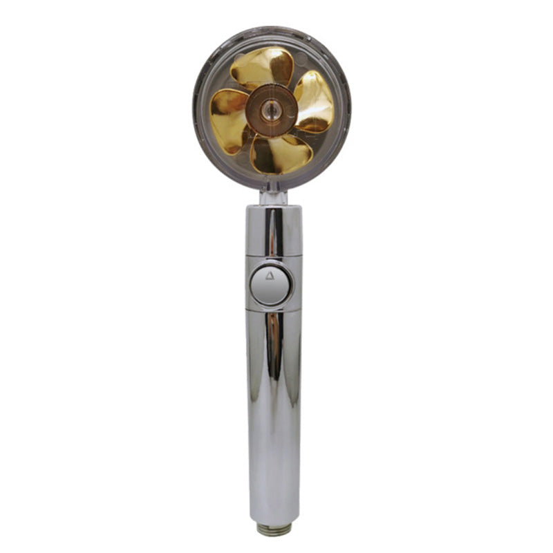 Plastic Handheld Shower Head Standard Round Spray Head with Swivel Gold Without Filter Element Clearhalo 'Bathroom Remodel & Bathroom Fixtures' 'Home Improvement' 'home_improvement' 'home_improvement_shower_heads' 'Shower Heads' 'shower_heads' 'Showers & Bathtubs Plumbing' 'Showers & Bathtubs' 6254784