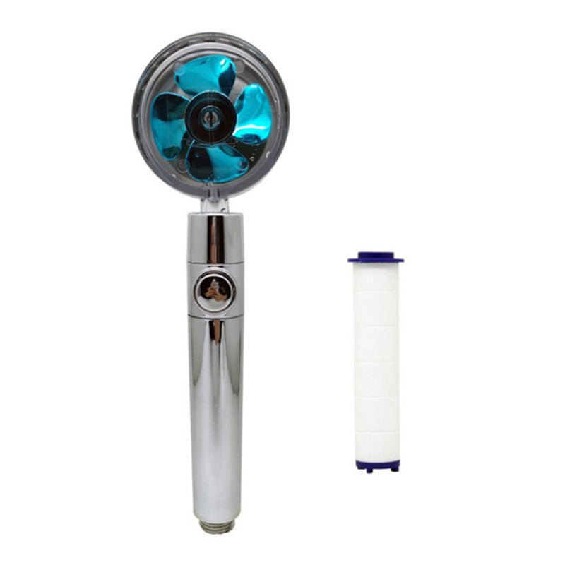 Plastic Handheld Shower Head Standard Round Spray Head with Swivel Blue With Filter Element Clearhalo 'Bathroom Remodel & Bathroom Fixtures' 'Home Improvement' 'home_improvement' 'home_improvement_shower_heads' 'Shower Heads' 'shower_heads' 'Showers & Bathtubs Plumbing' 'Showers & Bathtubs' 6254789