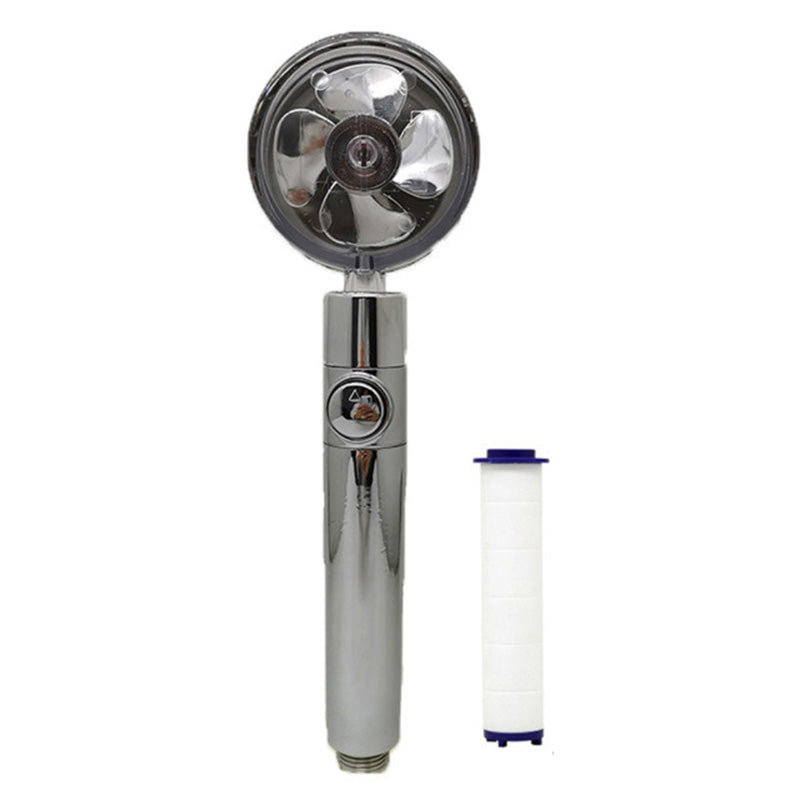 Plastic Handheld Shower Head Standard Round Spray Head with Swivel Silver With Filter Element Clearhalo 'Bathroom Remodel & Bathroom Fixtures' 'Home Improvement' 'home_improvement' 'home_improvement_shower_heads' 'Shower Heads' 'shower_heads' 'Showers & Bathtubs Plumbing' 'Showers & Bathtubs' 6254793