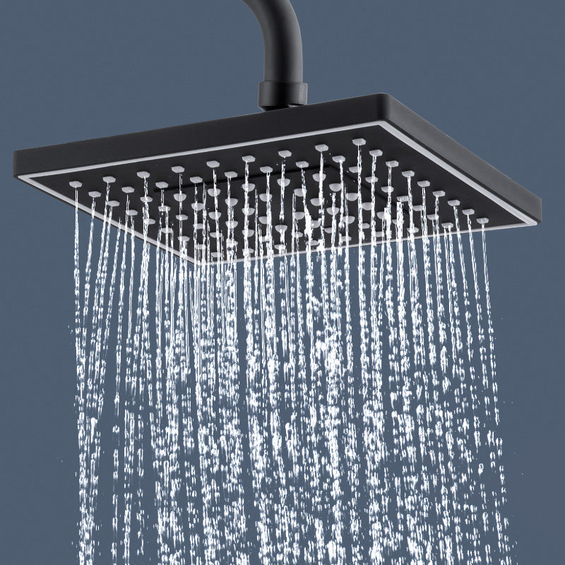 Contemporary Style Shower Head Plastic Fixed Shower Head with Shape of Round and Square 8"L x 8"W Square Black Clearhalo 'Bathroom Remodel & Bathroom Fixtures' 'Home Improvement' 'home_improvement' 'home_improvement_shower_heads' 'Shower Heads' 'shower_heads' 'Showers & Bathtubs Plumbing' 'Showers & Bathtubs' 6254804