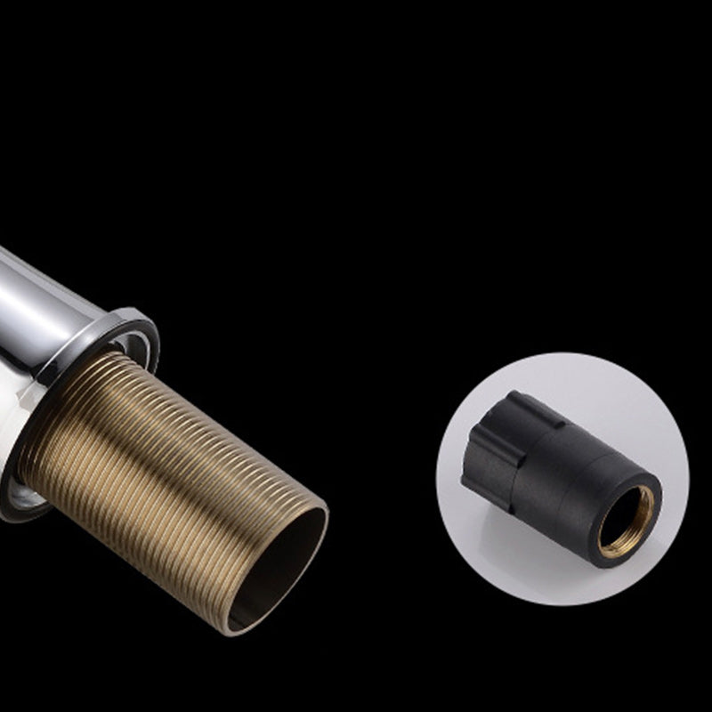 Basic Metal Sink Faucet Silver Bathroom Faucet with Lever Handle Clearhalo 'Bathroom Remodel & Bathroom Fixtures' 'Bathroom Sink Faucets' 'Bathroom Sinks & Faucet Components' 'bathroom_sink_faucets' 'Home Improvement' 'home_improvement' 'home_improvement_bathroom_sink_faucets' 6255473